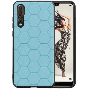 Hexagon Hard Case - Telefoonhoesje - Backcover Hoesje - achterkant hoesje - Geschikt voor Huawei P20 Pro - Blauw