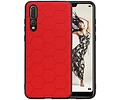 BAOHU Hexagon Hard Case - Telefoonhoesje - Backcover Hoesje - achterkant hoesje - Geschikt voor Huawei P20 Pro - Rood