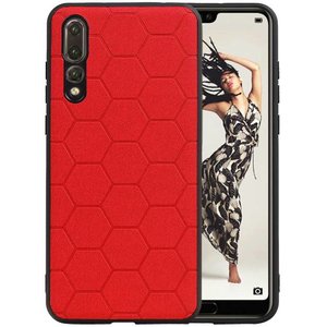 BAOHU Hexagon Hard Case - Telefoonhoesje - Backcover Hoesje - achterkant hoesje - Geschikt voor Huawei P20 Pro - Rood