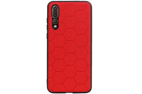 BAOHU Hexagon Hard Case - Telefoonhoesje - Backcover Hoesje - achterkant hoesje - Geschikt voor Huawei P20 Pro - Rood