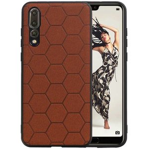 BAOHU Hexagon Hard Case - Telefoonhoesje - Backcover Hoesje - achterkant hoesje - Geschikt voor Huawei P20 Pro - Bruin