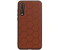 Hexagon Hard Case - Telefoonhoesje - Backcover Hoesje - achterkant hoesje - Geschikt voor Huawei P20 Pro - Bruin