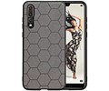 BAOHU Hexagon Hard Case - Telefoonhoesje - Backcover Hoesje - achterkant hoesje - Geschikt voor Huawei P20 Pro - Grijs