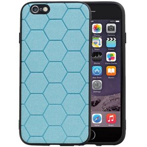 Hexagon Hard Case - Telefoonhoesje - Backcover Hoesje - achterkant hoesje - Geschikt voor iPhone 6 / iPhone 6s - Blauw