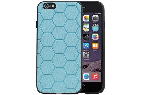 Hexagon Hard Case - Telefoonhoesje - Backcover Hoesje - achterkant hoesje - Geschikt voor iPhone 6 / iPhone 6s - Blauw