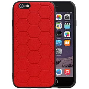 Hexagon Hard Case - Telefoonhoesje - Backcover Hoesje - achterkant hoesje - Geschikt voor iPhone 6 / iPhone 6s - Rood