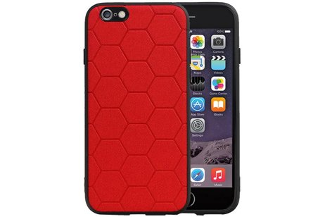 Hexagon Hard Case - Telefoonhoesje - Backcover Hoesje - achterkant hoesje - Geschikt voor iPhone 6 / iPhone 6s - Rood