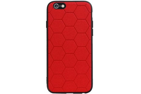 Hexagon Hard Case - Telefoonhoesje - Backcover Hoesje - achterkant hoesje - Geschikt voor iPhone 6 / iPhone 6s - Rood