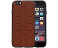Hexagon Hard Case - Telefoonhoesje - Backcover Hoesje - achterkant hoesje - Geschikt voor iPhone 6 / iPhone 6s - Bruin