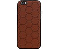 Hexagon Hard Case - Telefoonhoesje - Backcover Hoesje - achterkant hoesje - Geschikt voor iPhone 6 / iPhone 6s - Bruin