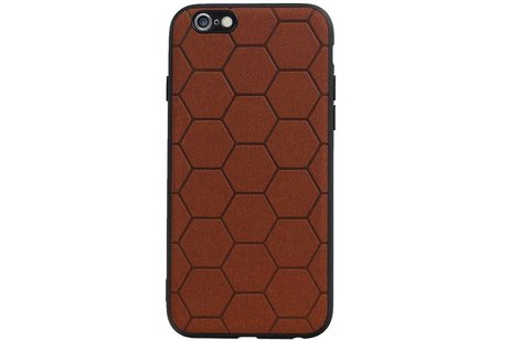 Hexagon Hard Case - Telefoonhoesje - Backcover Hoesje - achterkant hoesje - Geschikt voor iPhone 6 / iPhone 6s - Bruin