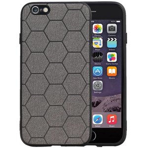 Hexagon Hard Case - Telefoonhoesje - Backcover Hoesje - achterkant hoesje - Geschikt voor iPhone 6 / iPhone 6s - Grijs