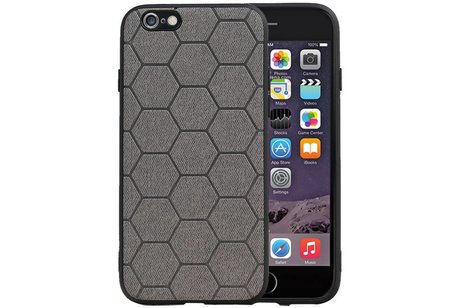 Hexagon Hard Case - Telefoonhoesje - Backcover Hoesje - achterkant hoesje - Geschikt voor iPhone 6 / iPhone 6s - Grijs