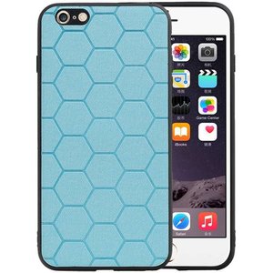 Hexagon Hard Case - Telefoonhoesje - Backcover Hoesje - achterkant hoesje - Geschikt voor iPhone 6 Plus / iPhone 6s Plus - Blauw