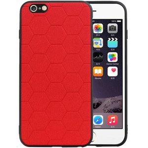 Hexagon Hard Case - Telefoonhoesje - Backcover Hoesje - achterkant hoesje - Geschikt voor iPhone 6 Plus / iPhone 6s Plus - Rood