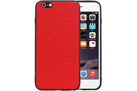 Hexagon Hard Case - Telefoonhoesje - Backcover Hoesje - achterkant hoesje - Geschikt voor iPhone 6 Plus / iPhone 6s Plus - Rood