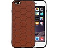 Hexagon Hard Case - Telefoonhoesje - Backcover Hoesje - achterkant hoesje - Geschikt voor iPhone 6 Plus / iPhone 6s Plus - Bruin