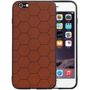 BAOHU Hexagon Hard Case - Telefoonhoesje - Backcover Hoesje - achterkant hoesje - Geschikt voor iPhone 6 Plus / iPhone 6s Plus - Bruin