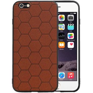 Hexagon Hard Case - Telefoonhoesje - Backcover Hoesje - achterkant hoesje - Geschikt voor iPhone 6 Plus / iPhone 6s Plus - Bruin