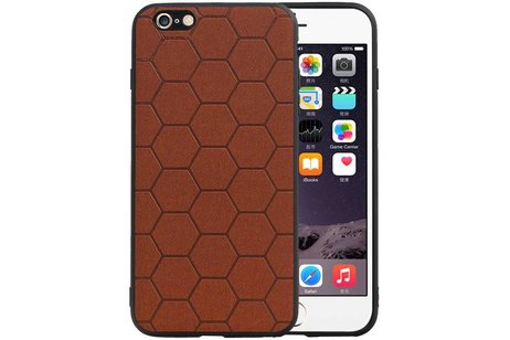 Hexagon Hard Case - Telefoonhoesje - Backcover Hoesje - achterkant hoesje - Geschikt voor iPhone 6 Plus / iPhone 6s Plus - Bruin