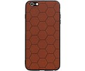 Hexagon Hard Case - Telefoonhoesje - Backcover Hoesje - achterkant hoesje - Geschikt voor iPhone 6 Plus / iPhone 6s Plus - Bruin