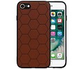 Hexagon Hard Case - Telefoonhoesje - Backcover Hoesje - achterkant hoesje - Geschikt voor iPhone SE 2020 / iPhone 8 / iPhone 7 - Bruin