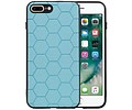 Hexagon Hard Case - Telefoonhoesje - Backcover Hoesje - achterkant hoesje - Geschikt voor iPhone 8 Plus / iPhone 7 Plus - Blauw