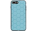 Hexagon Hard Case - Telefoonhoesje - Backcover Hoesje - achterkant hoesje - Geschikt voor iPhone 8 Plus / iPhone 7 Plus - Blauw