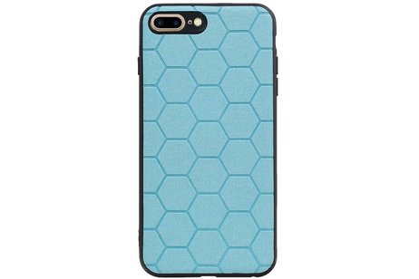 BAOHU Hexagon Hard Case - Telefoonhoesje - Backcover Hoesje - achterkant hoesje - Geschikt voor iPhone 8 Plus / iPhone 7 Plus - Blauw