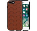 Hexagon Hard Case - Telefoonhoesje - Backcover Hoesje - achterkant hoesje - Geschikt voor iPhone 8 Plus / iPhone 7 Plus - Bruin