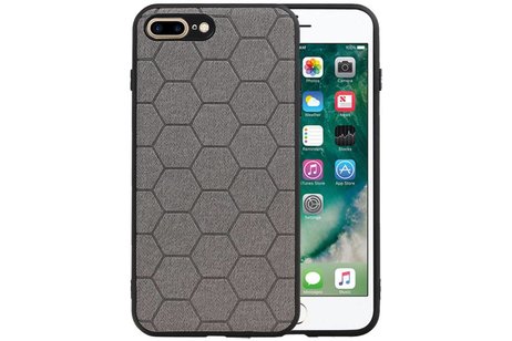 BAOHU Hexagon Hard Case - Telefoonhoesje - Backcover Hoesje - achterkant hoesje - Geschikt voor iPhone 8 Plus / iPhone 7 Plus - Grijs