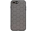 Hexagon Hard Case - Telefoonhoesje - Backcover Hoesje - achterkant hoesje - Geschikt voor iPhone 8 Plus / iPhone 7 Plus - Grijs