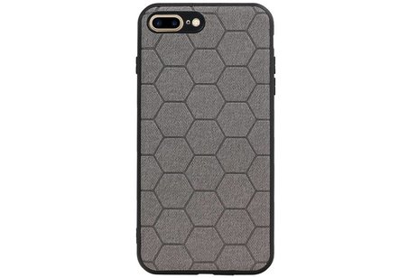 BAOHU Hexagon Hard Case - Telefoonhoesje - Backcover Hoesje - achterkant hoesje - Geschikt voor iPhone 8 Plus / iPhone 7 Plus - Grijs