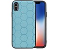 BAOHU Hexagon Hard Case - Telefoonhoesje - Backcover Hoesje - achterkant hoesje - Geschikt voor iPhone X / iPhone XS - Blauw