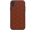 BAOHU Hexagon Hard Case - Telefoonhoesje - Backcover Hoesje - achterkant hoesje - Geschikt voor iPhone X / iPhone XS - Bruin