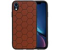 BAOHU Hexagon Hard Case - Telefoonhoesje - Backcover Hoesje - achterkant hoesje - Geschikt voor iPhone XR - Bruin