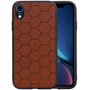 BAOHU Hexagon Hard Case - Telefoonhoesje - Backcover Hoesje - achterkant hoesje - Geschikt voor iPhone XR - Bruin