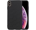 Hexagon Hard Case - Telefoonhoesje - Backcover Hoesje - achterkant hoesje - Geschikt voor iPhone XS Max - Zwart