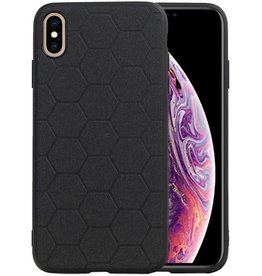 BAOHU Hexagon Hard Case iPhone XS Max Zwart