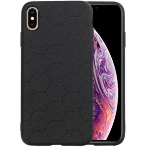 BAOHU Hexagon Hard Case - Telefoonhoesje - Backcover Hoesje - achterkant hoesje - Geschikt voor iPhone XS Max - Zwart