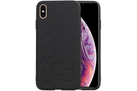 BAOHU Hexagon Hard Case - Telefoonhoesje - Backcover Hoesje - achterkant hoesje - Geschikt voor iPhone XS Max - Zwart