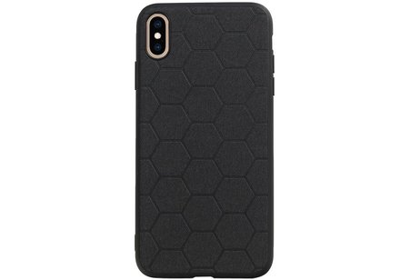 Hexagon Hard Case - Telefoonhoesje - Backcover Hoesje - achterkant hoesje - Geschikt voor iPhone XS Max - Zwart