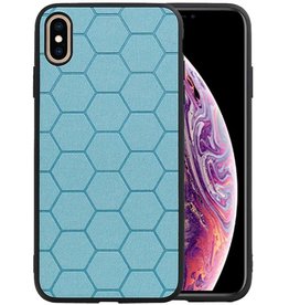 BAOHU Hexagon Hard Case iPhone XS Max Blauw