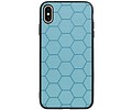 BAOHU Hexagon Hard Case - Telefoonhoesje - Backcover Hoesje - achterkant hoesje - Geschikt voor iPhone XS Max - Blauw