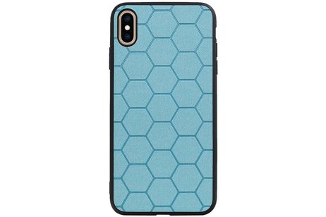 BAOHU Hexagon Hard Case - Telefoonhoesje - Backcover Hoesje - achterkant hoesje - Geschikt voor iPhone XS Max - Blauw