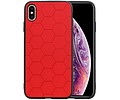 Hexagon Hard Case - Telefoonhoesje - Backcover Hoesje - achterkant hoesje - Geschikt voor iPhone XS Max - Rood