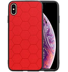 Hexagon Hard Case iPhone XS Max Rood
