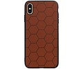 BAOHU Hexagon Hard Case - Telefoonhoesje - Backcover Hoesje - achterkant hoesje - Geschikt voor iPhone XS Max - Bruin