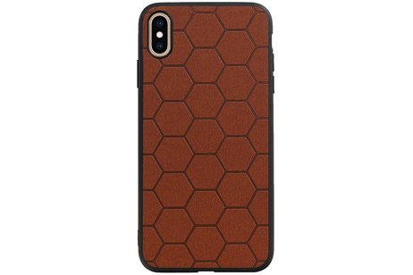 BAOHU Hexagon Hard Case - Telefoonhoesje - Backcover Hoesje - achterkant hoesje - Geschikt voor iPhone XS Max - Bruin