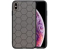 Hexagon Hard Case - Telefoonhoesje - Backcover Hoesje - achterkant hoesje - Geschikt voor iPhone XS Max - Grijs